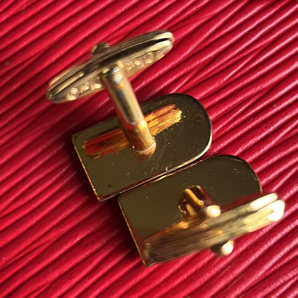 Christian Dior Men's Cuff links Gold & Silver Tone Vintage authentic - Picture 9 of 12